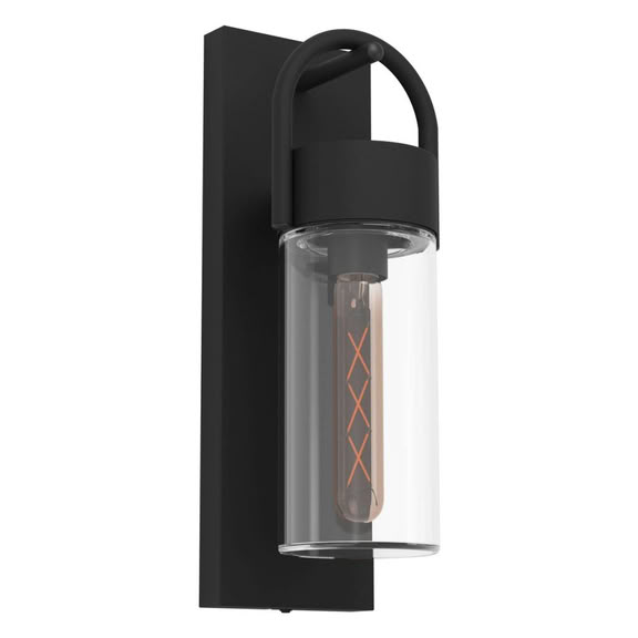 Svietidlo nastenné CARRARO 900285 max.28W E27 230V IP44 čierna