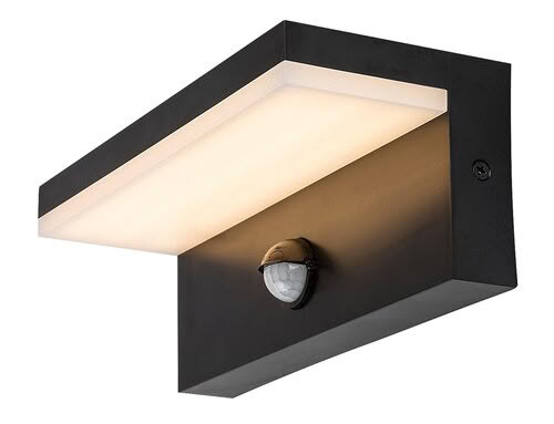 Svietidlo LED nástenné so senz. Zaragoza 77115 9W 1000lm 2700/4000/6500K 230V IP54 čierna