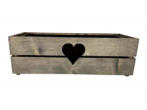 Drevený kvetináč so srdcom