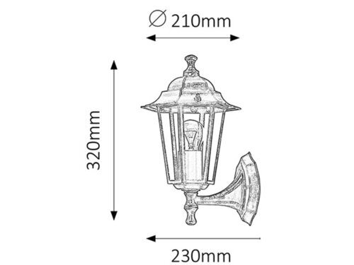 Svietidlo nástenné Velence 8234 max. 60W E27 230V IP43