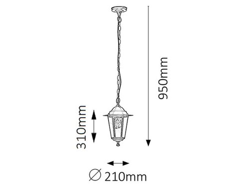 Svietidlo závesné Velence 8208 max. 60W E27 230V IP43