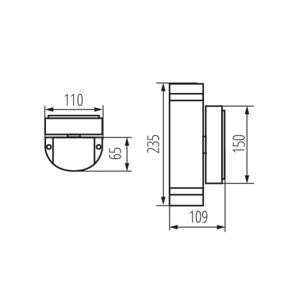 Svietidlo nástenné ZEW EL-235U-B 22441 max. 2x35W GU10 230V IP44