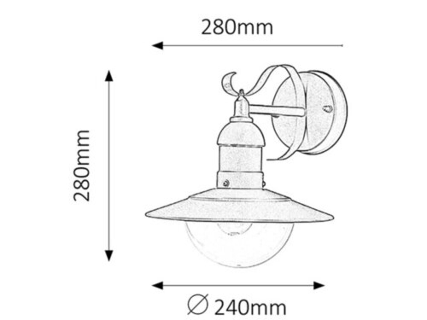 Svietidlo nástenné Oslo 8681 max. 60W E27 230V IP44