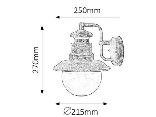 Svietidlo nástenné Odessa 8163 max. 60W E27 230V IP44