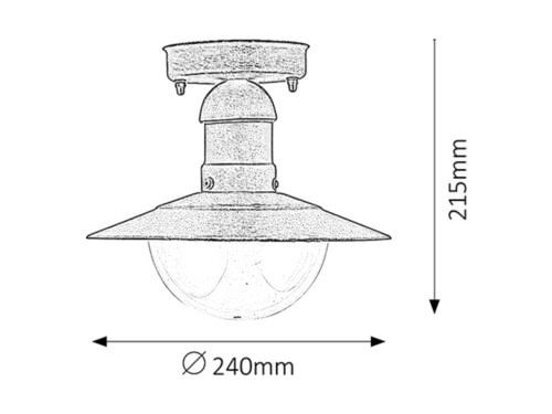 Svietidlo stropné Oslo 8736 max. 1x60W E27 230V IP44