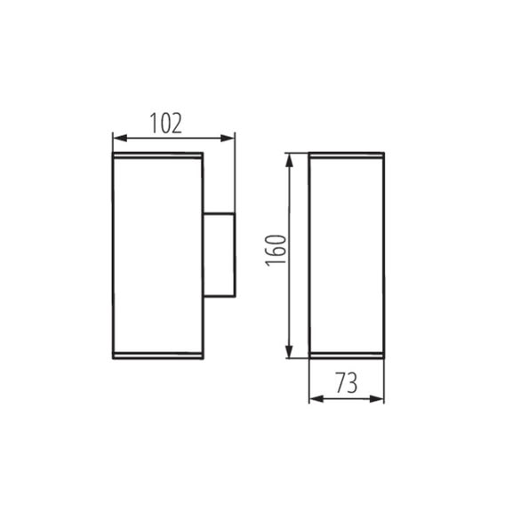 Svietidlo nástenné GORI EL 235 D 29001 max.2x35W GU10 230V IP44 antracit