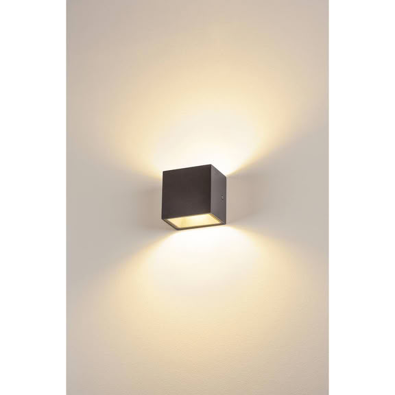 Svietidlo nástenné SITRA CUBE WL 1002032 10W 1120lm 3000K 230V IP44 antracit
