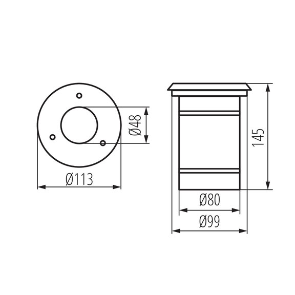Svietidlo nájazdové BERG DL-10O 07172 max. 10W GU10 230V IP67 nerez