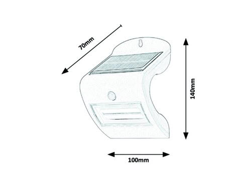 Svietidlo LED solárne so senz. Opava 7970 2W 115lm 4000K 3,7V IP44 biela