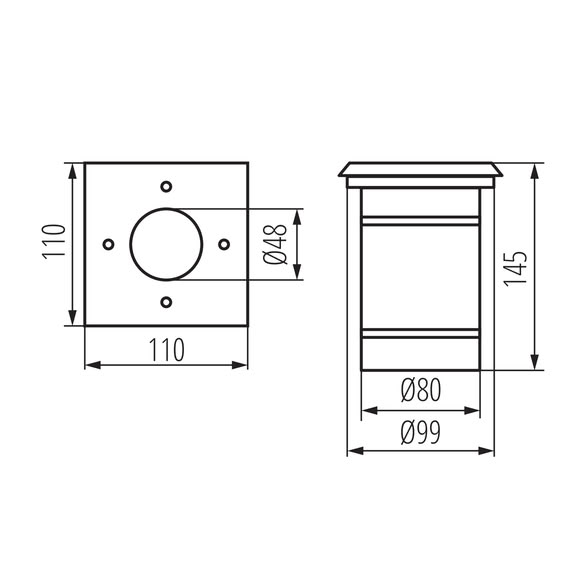 Svietidlo nájazdové BERG DL-10L 07173 max. 10W GU10 230V IP67 nerez