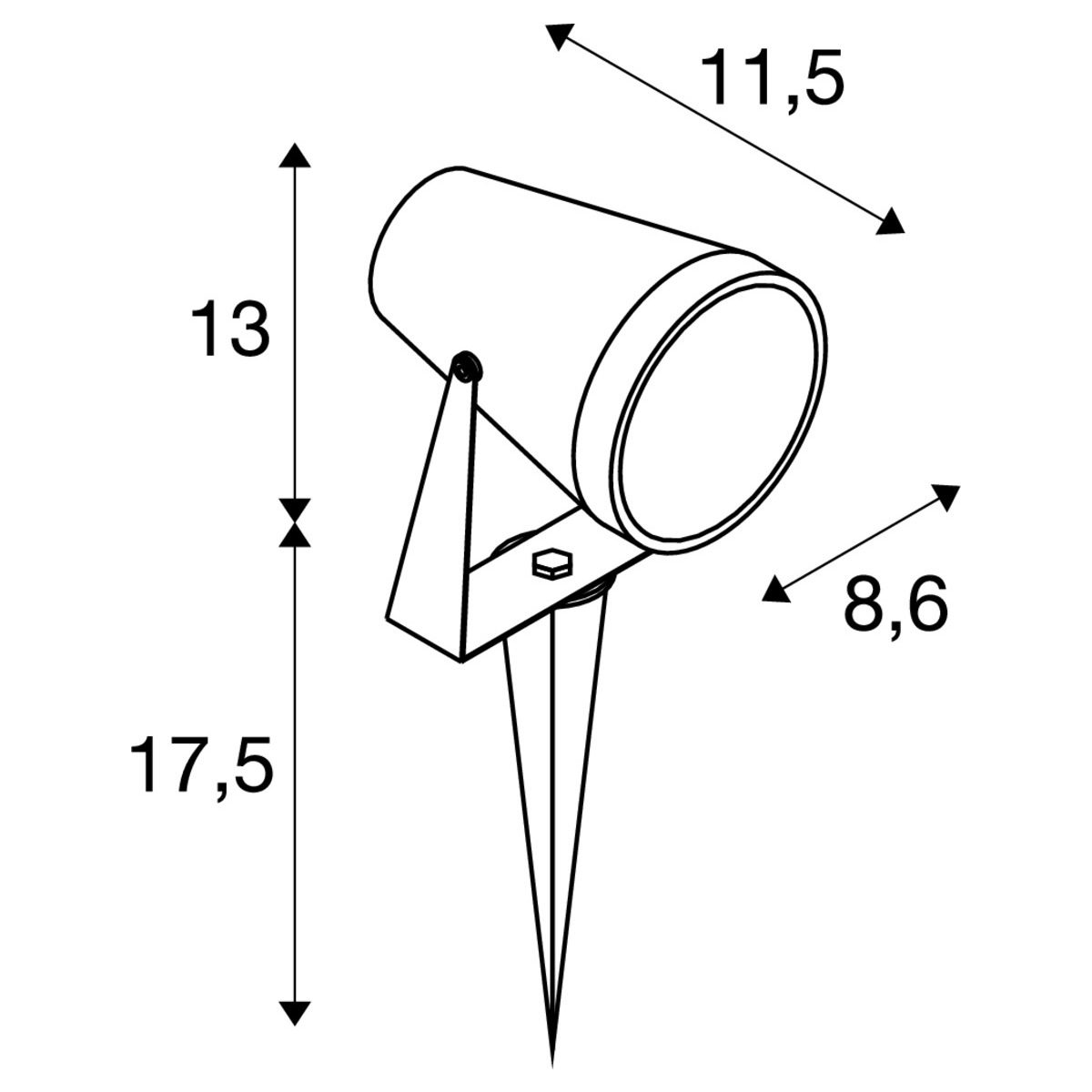 Svietidlo zapichovacie SAMRINA SP single 7W GU10 230V IP65 čierne