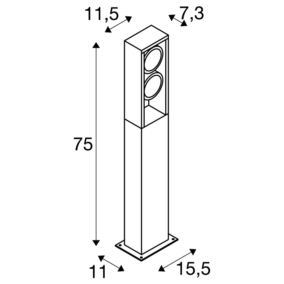 Svietidlo LED stojanové ESKINA FRAME 75 FL 1004751 27W 2400lm 3000/4000K 230V IP65 antracit