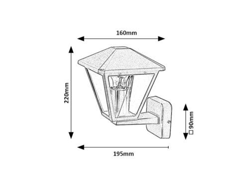 Svietidlo nástenné Paravento 7146 max.40W E27 230V IP44 čierna