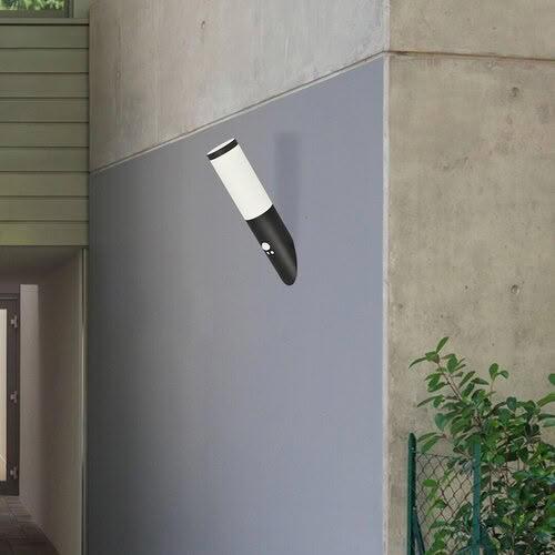 Svietidlo nástenné so senz. Torch 8146 max.25W E27 230V IP44 matná čierna