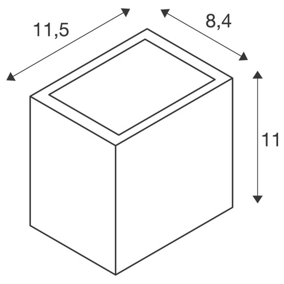 Svietidlo nástenné SITRA CUBE WL 1002032 10W 1120lm 3000K 230V IP44 antracit