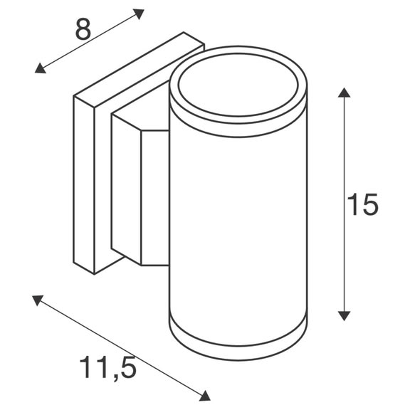 Svietidlo nastenné NEW MYRA UP/DOWN 233115 max.2x35W GU10 230V IP55 antracit