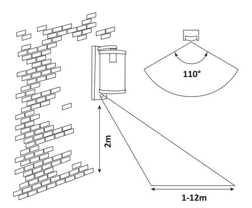 Svietidlo nástenné so senz. Silistra 7892 max. 1x60W E27 230V IP44