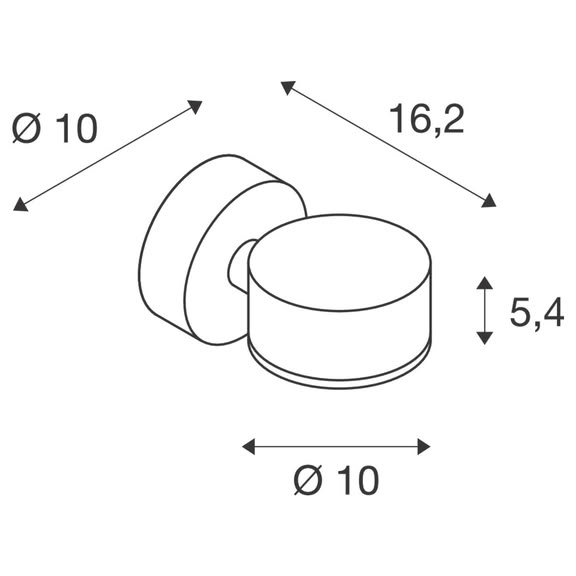 Svietidlo nástenné SITRA TCR-TSE WL 230355 9W GX53 230V IP44 antracit