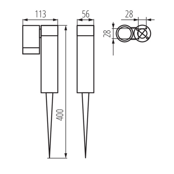 Svietidlo zapichovacie USTI SP 1X7 GR36561 max.7W GU10 230V IP54 antracit