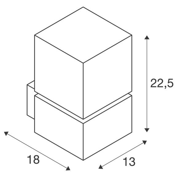 Svietidlo nástenné SQUARE WL 1000336 max.20W E27 230V IP44 leštený hliník