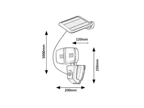 Svietidlo LED solárne so senz. Zlarin 77012 12W 700lm 4000K 3,7VDC IP44 čierna