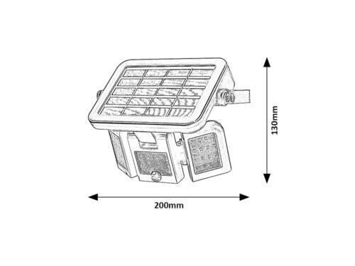 Svietidlo LED solárne so senz. Lihul 77020 9,6W 500lm 4000K 3,7VDC IP44 čierna