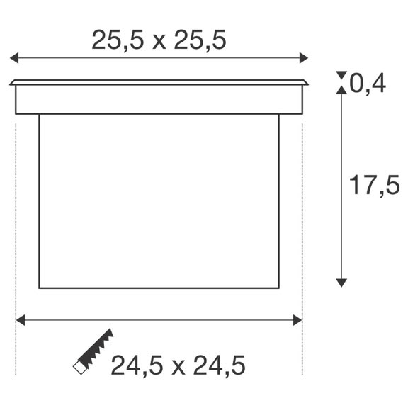 Svietidlo LED zemné DASAR 255 34W 1620lm 3000K IP67 hliník/nerezová oceľ