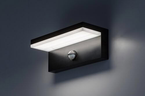 Svietidlo LED nástenné so senz. Zaragoza 77115 9W 1000lm 2700/4000/6500K 230V IP54 čierna