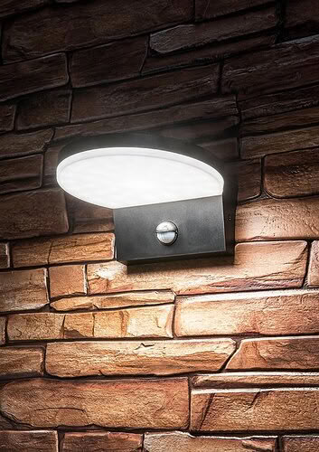 Svietidlo LED nástenné so senz. Batildo 77119 9W 900lm 2700/4000/6500K 230V IP54 čierna