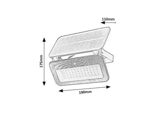 Svietidlo LED solárne so senz. Tarcal 77160 8W 1200lm 3000/4000/6500K 3,7V IP65 čierna