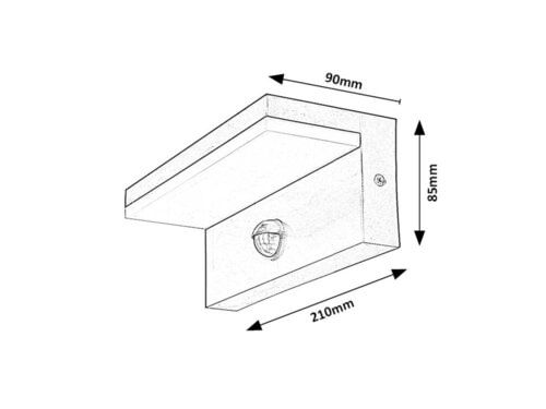 Svietidlo LED nástenné so senz. Zaragoza 77116 9W 1000lm 2700/4000/6500K 230V IP54 biela