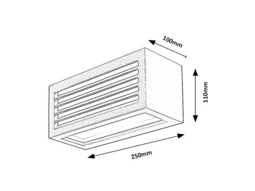 Svietidlo LED nástenné Lublin 77100 10W 480lm 4000K 230V IP54 čierna