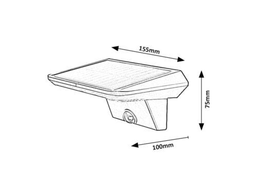 Svietidlo LED solárne so senz. Qesa 77005 10W 460lm 4000K 3,7VDC IP44 čierna